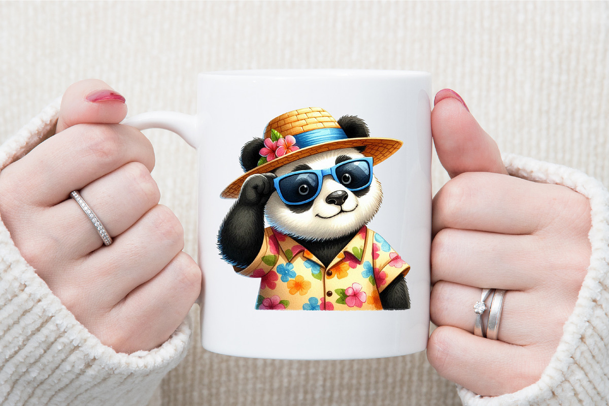 Cute Summer Panda Clipart, an Illustration by Sublimation Artist (Photo 5 of 6)