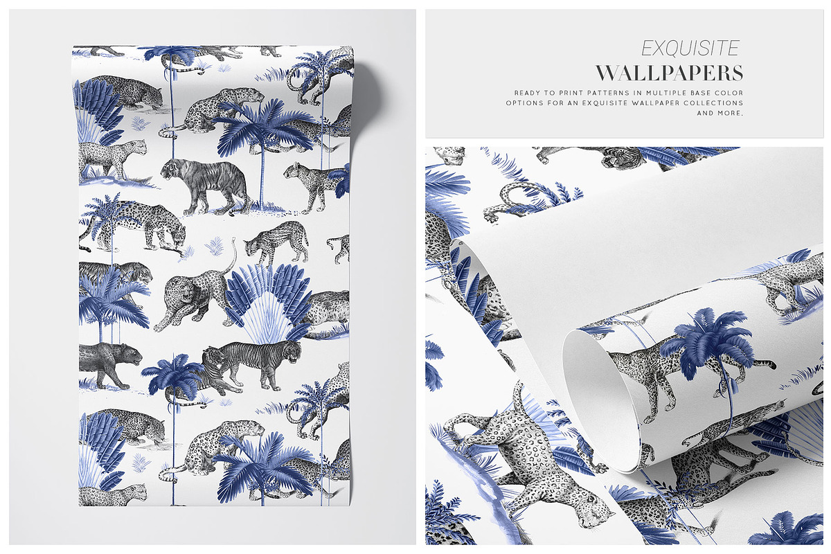 Indigo Safari Luxury Print Designs, a Pattern Graphic by TSTUDIO (Photo 7 of 11)
