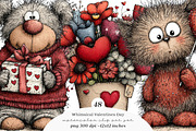 Whimsical valentines day clipart, an Illustration by SinaCreation (Thumbnail 1 of 11)