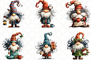 Whimsical Christmas Gnome Clipart, an Illustration by Black Bird Studio (Thumbnail 3 of 6)