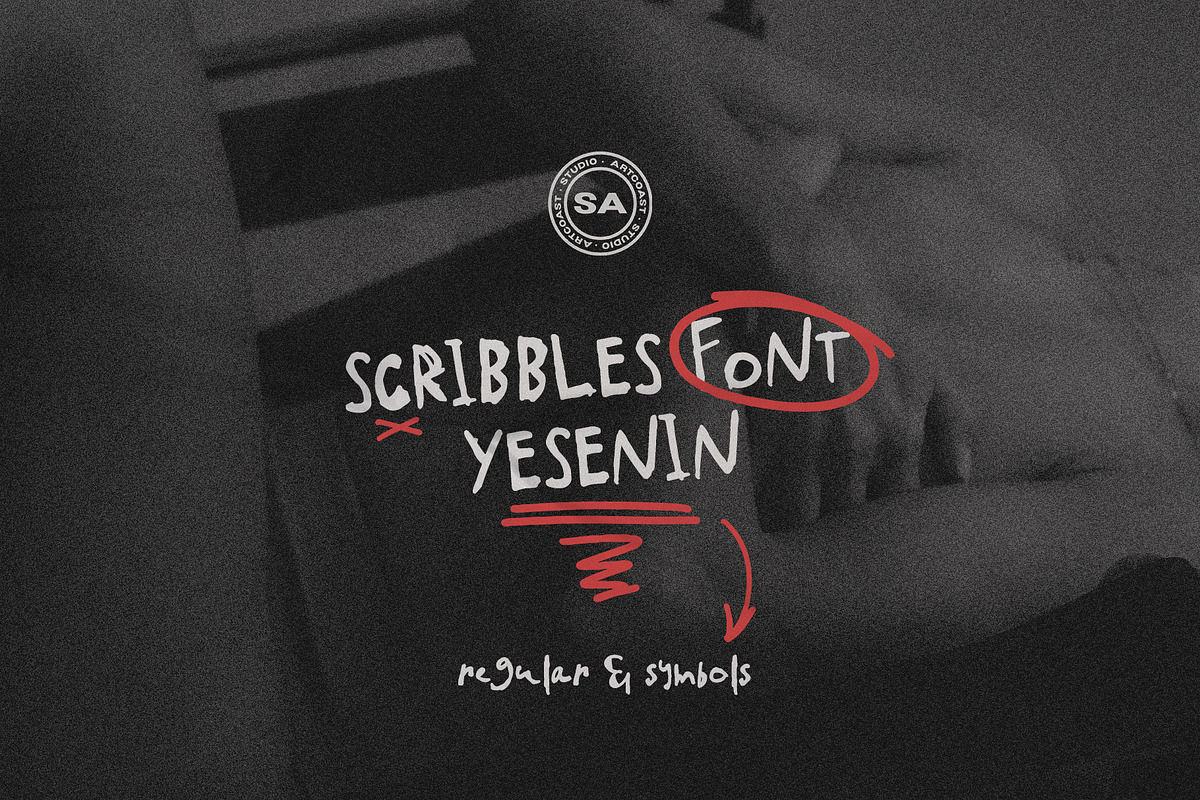 SA Yesenin Scribble Handwritten Font, a Handwritten Font by Artcoast Std. (Photo 1 of 9)
