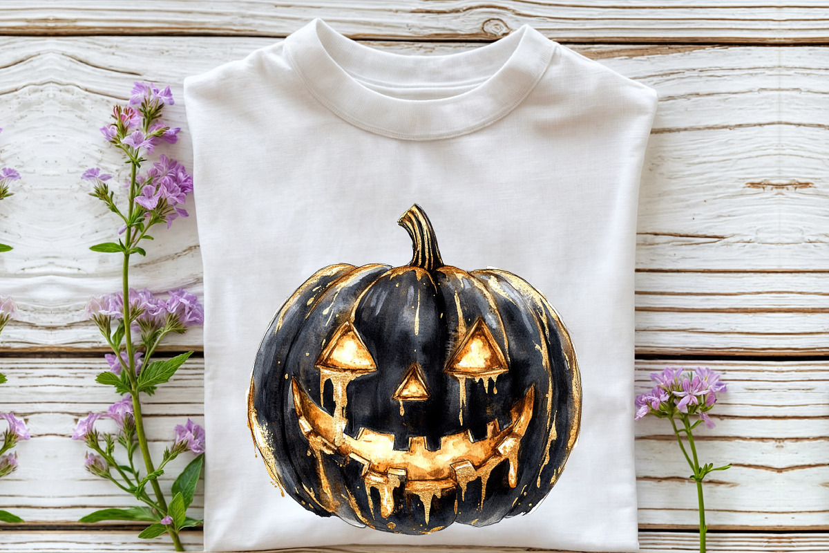 Creepy Black and Gold Halloween Clip, an Illustration by Rose Art (Photo 4 of 7)
