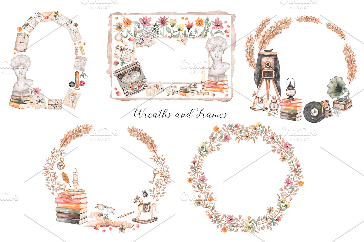 Watercolor Vintage Aesthetic, a Decorative Illustration by MayaNavits (Photo 4 of 15)