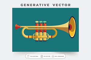 A colorful jazz trumpet showcases it, a Graphic by SouravDesign