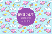 Heart planet pattern, an Illustration by Cmeree (Thumbnail 1 of 2)