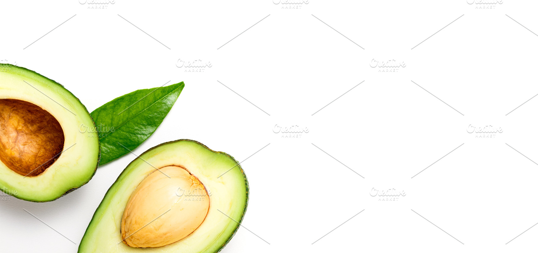 Avocado on white background, a Food & Drink Photo by LanaSweet