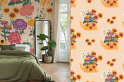 Garden Flowers patterns & clipart, a Pattern Graphic by Carpet Tapete Pretzel (Thumbnail 6 of 15)