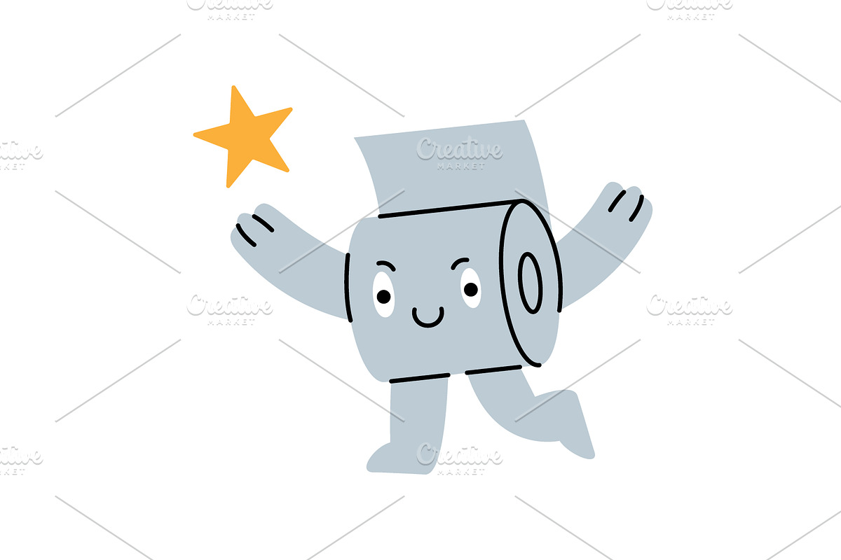 A cute toilet paper character, an Object Illustration by GraphiShop