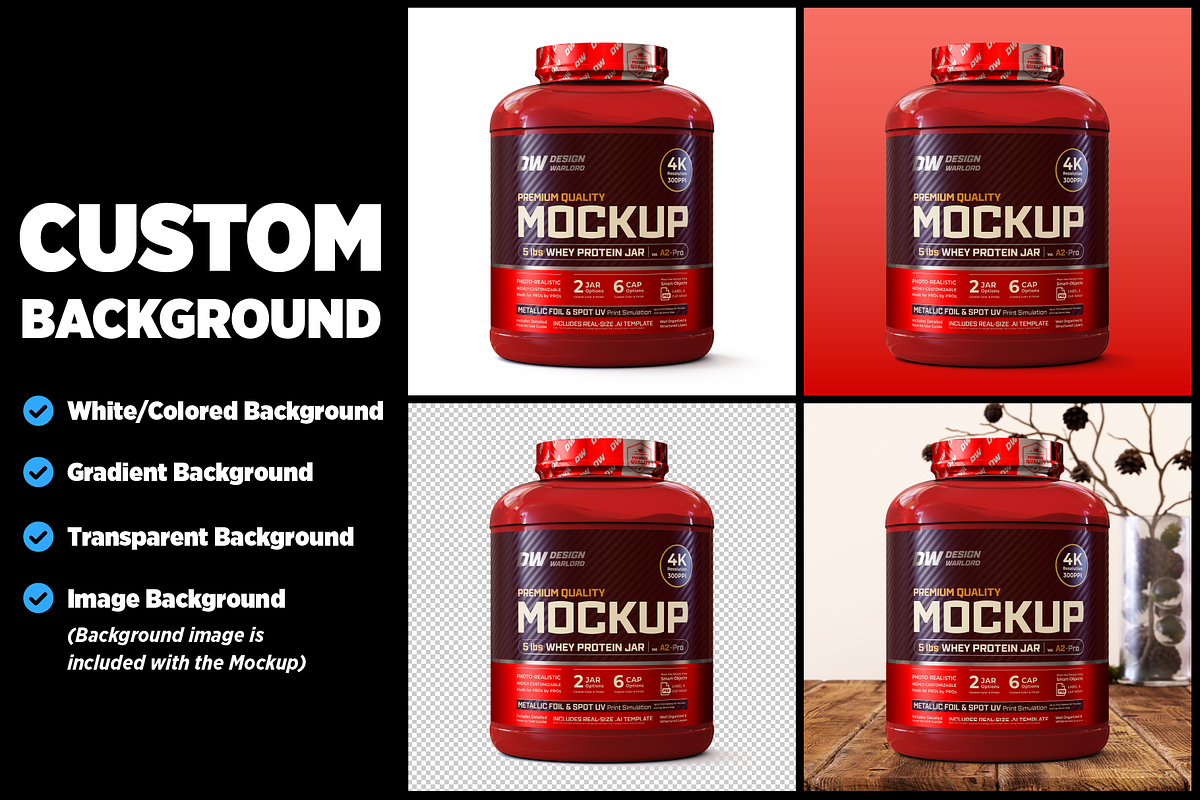 5lb Whey Protein Jar Mockup A2-Pro, a Packaging Mockup by Design Warlord (Photo 11 of 16)