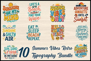 Summer Vibes Retro Typography, a Seasonal Illustration by Artivon