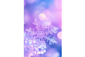 Close up of intricate snowflake with, a Texture Illustration by Lermont51
