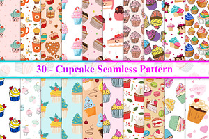 Cupcake Seamless Pattern, a Pattern Graphic by Digital Studio