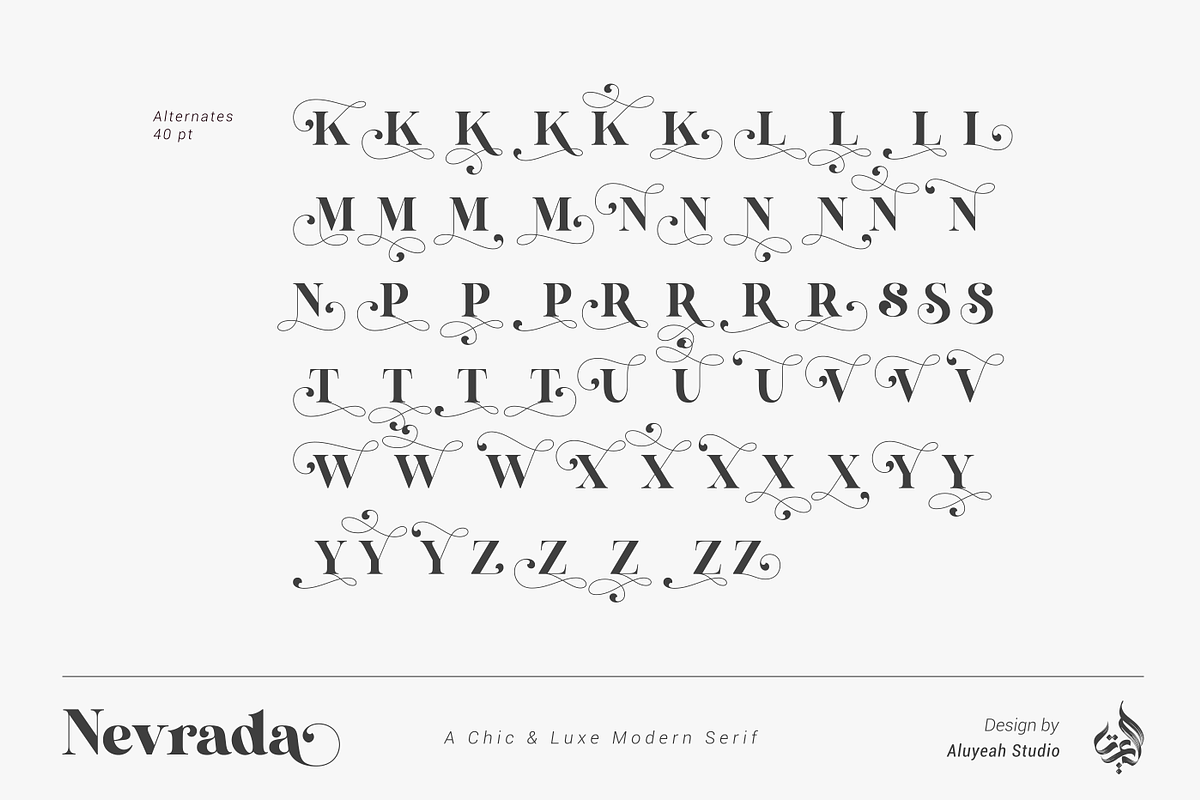 Nevrada Modern Display Font, a Font by Aluyeah Studio (Photo 11 of 12)