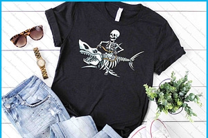 Halloween Shark Skeleton SVG PNG