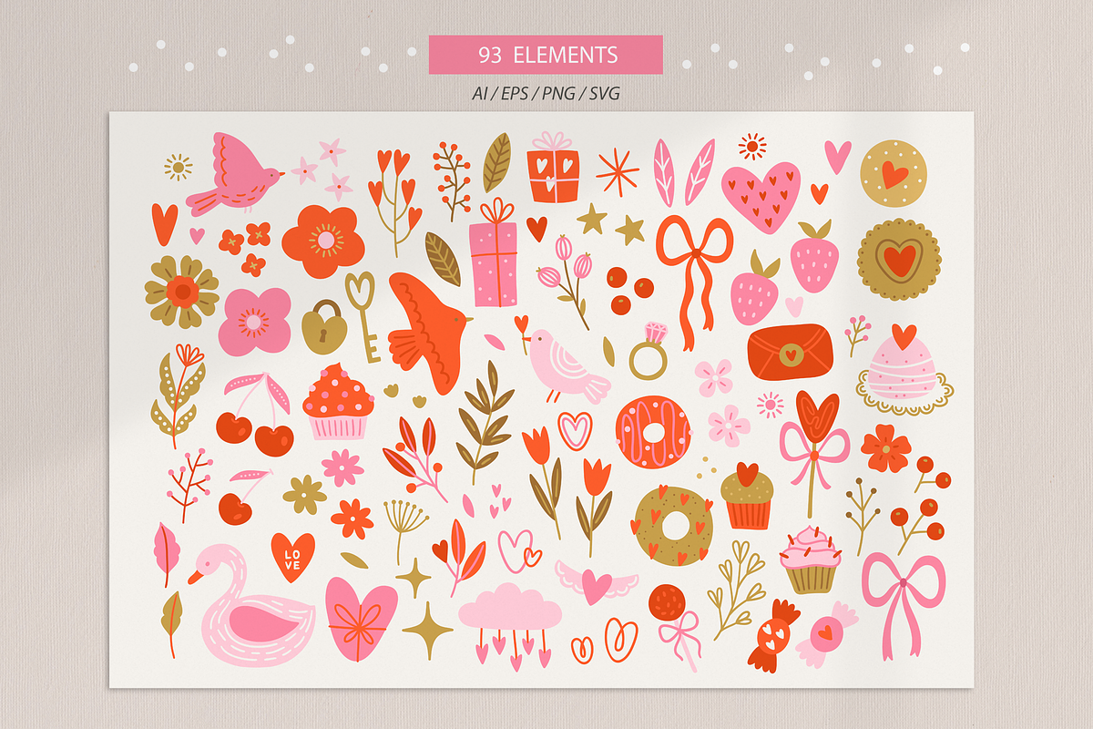 I Love You - St. Valentine's Day Kit, a Seasonal Illustration by miumiu (Photo 5 of 15)
