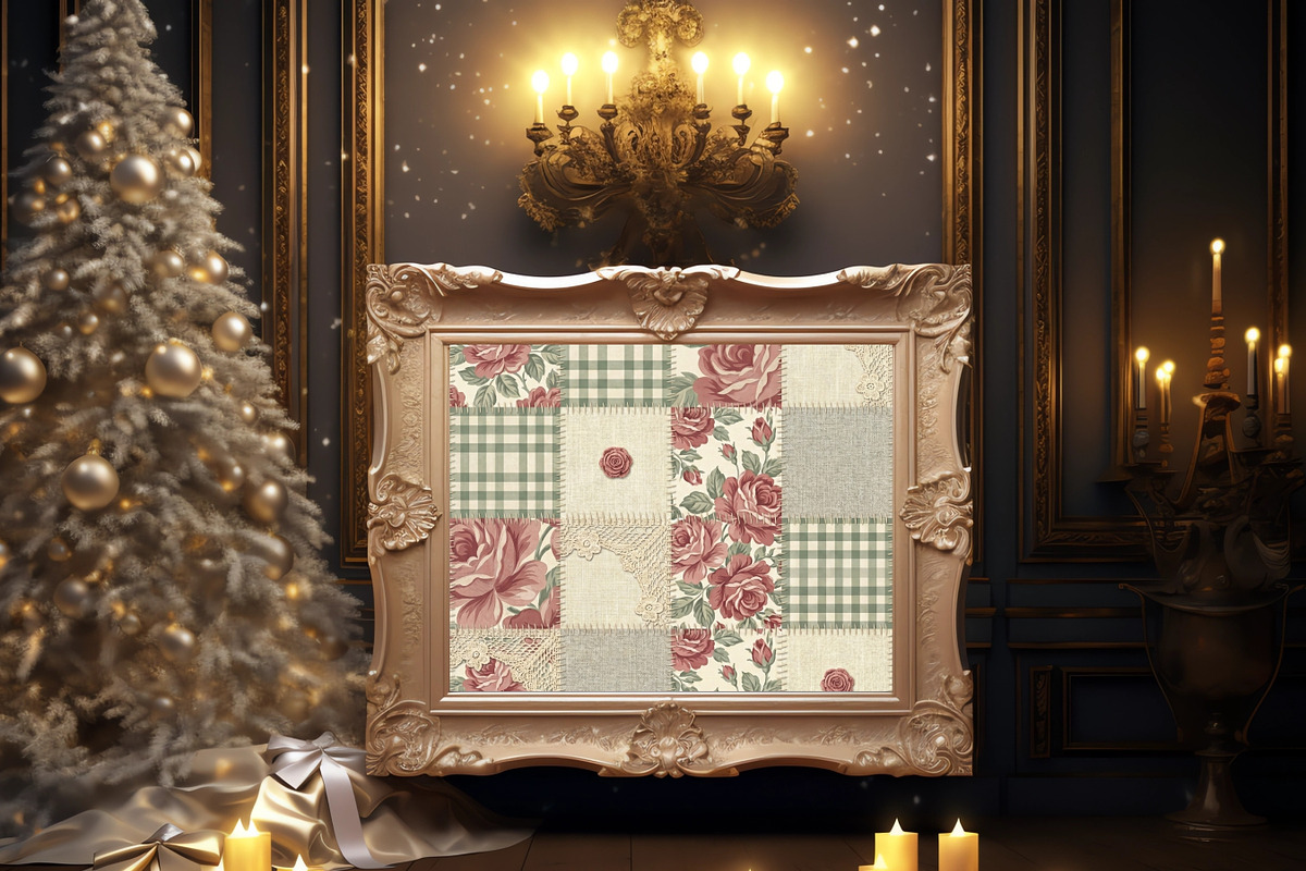 Vintage Cottage Quilt Digital Paper, a Pattern Graphic by LA Design (Photo 8 of 10)