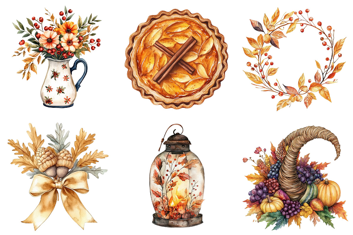 Thanksgiving greeting elements, a Seasonal Illustration by CitraGraphics (Photo 4 of 7)