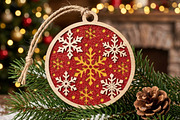 Double Snowflake Ornament SVG File, an Object Graphic by Libby Wishes (Thumbnail 2 of 3)