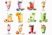 Watercolor Milkshake Clipart, an Illustration by Design Market (Thumbnail 2 of 4)