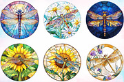 Dragonfly Stained Glass Clipart, an Illustration by Canvas Craft (Thumbnail 5 of 5)