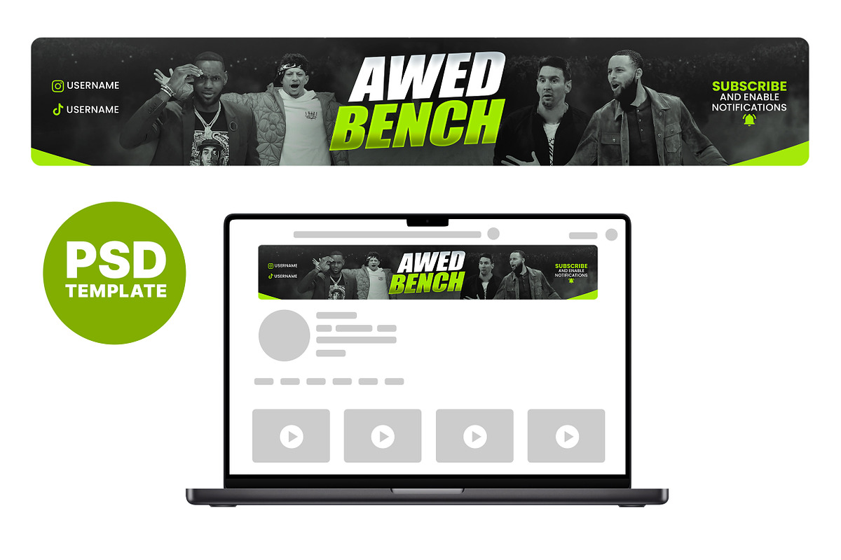 Sports YouTube Banner Template, a Social Media Template by Vaughn Studios (Photo 1 of 5)