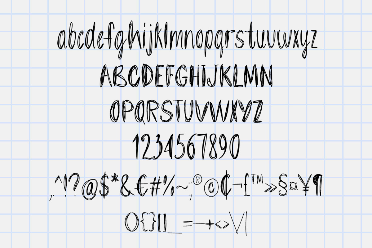 Scribble handwritten font, a Handwritten Font by MixedArt (Photo 2 of 5)
