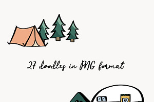 Camping Clip Art - Outdoors Doodles