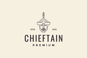 Head Hipster Chieftain Logo Design