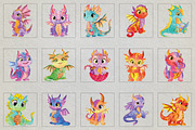 Whimsical Watercolor Dragons, an Animal Illustration by Adirondack Canvas Studio (Thumbnail 3 of 5)