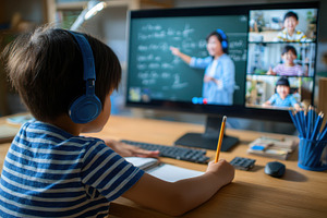 Child learning online virtual classr, a Photo by Pixeness Studio
