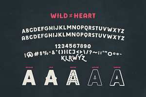 Wildheart Font Family Elements