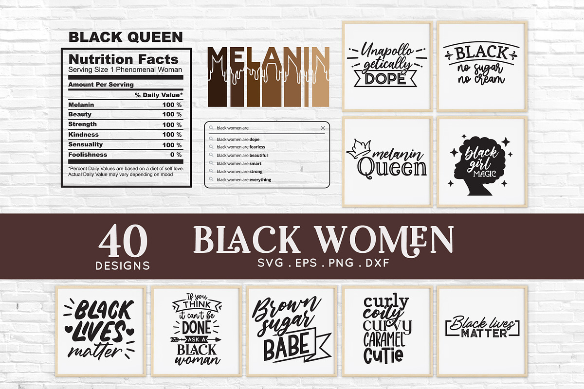 Black Woman svg bundle eps dxf png, an Object Graphic by Peachycottoncandy (Photo 3 of 9)