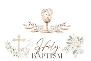 Watercolor Clipart - Holy BAPTISM, a Decorative Illustration by Beigetime (Thumbnail 4 of 14)