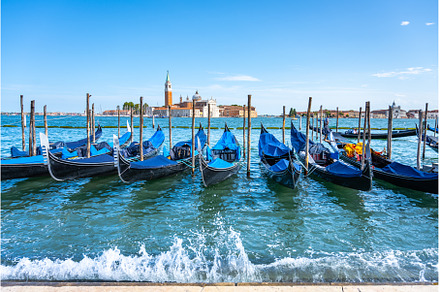 Romantic gondolas moored in Venice, an Architecture Photo by pytyczech