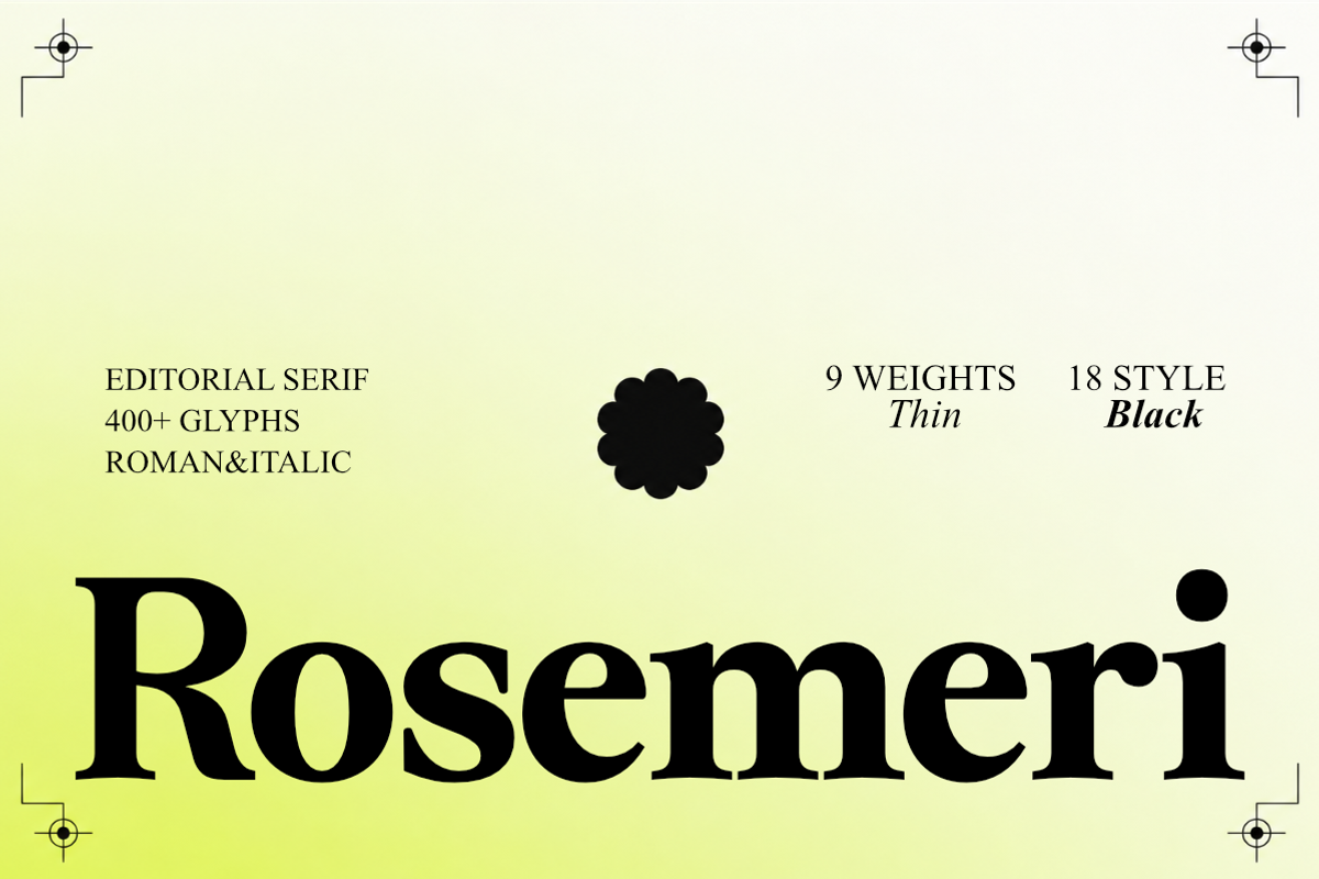 Rosemeri — MODERN EDITORIAL SERIF, a Serif Font by InkwellTypeCo (Photo 1 of 19)