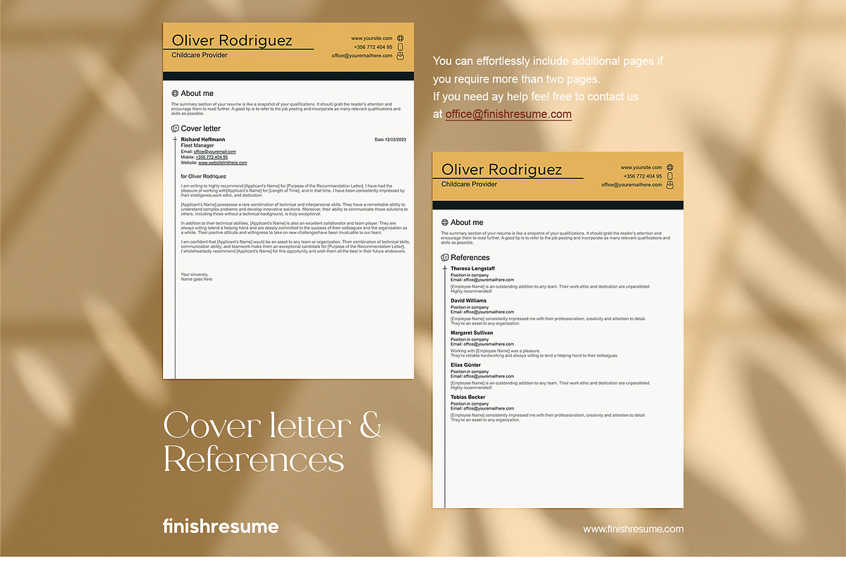 Childcare Provider resume template, a Resume Template by FinishResume (Photo 4 of 11)