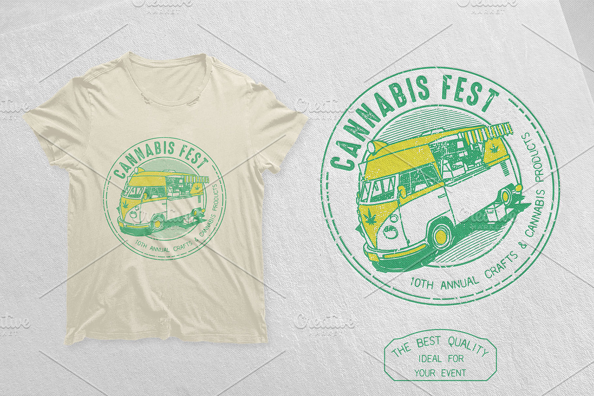 Vintage Cannabis Expo Logo Template, a Branding & Logo Template by The Design For Co. (Photo 2 of 6)