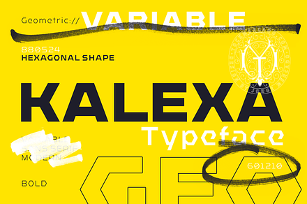 Kalexa Hexagon Geometric Font, a Sans Serif Font by YockMercado