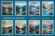 Abstract Mountain Lake Illustration, a Decorative Illustration by Housui Patterns (Thumbnail 3 of 12)