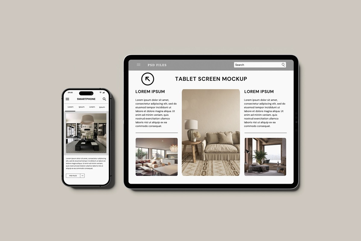 Tablet And Smartphone Mockup, an iPad Mockup by AndikaGraphic (Photo 2 of 8)