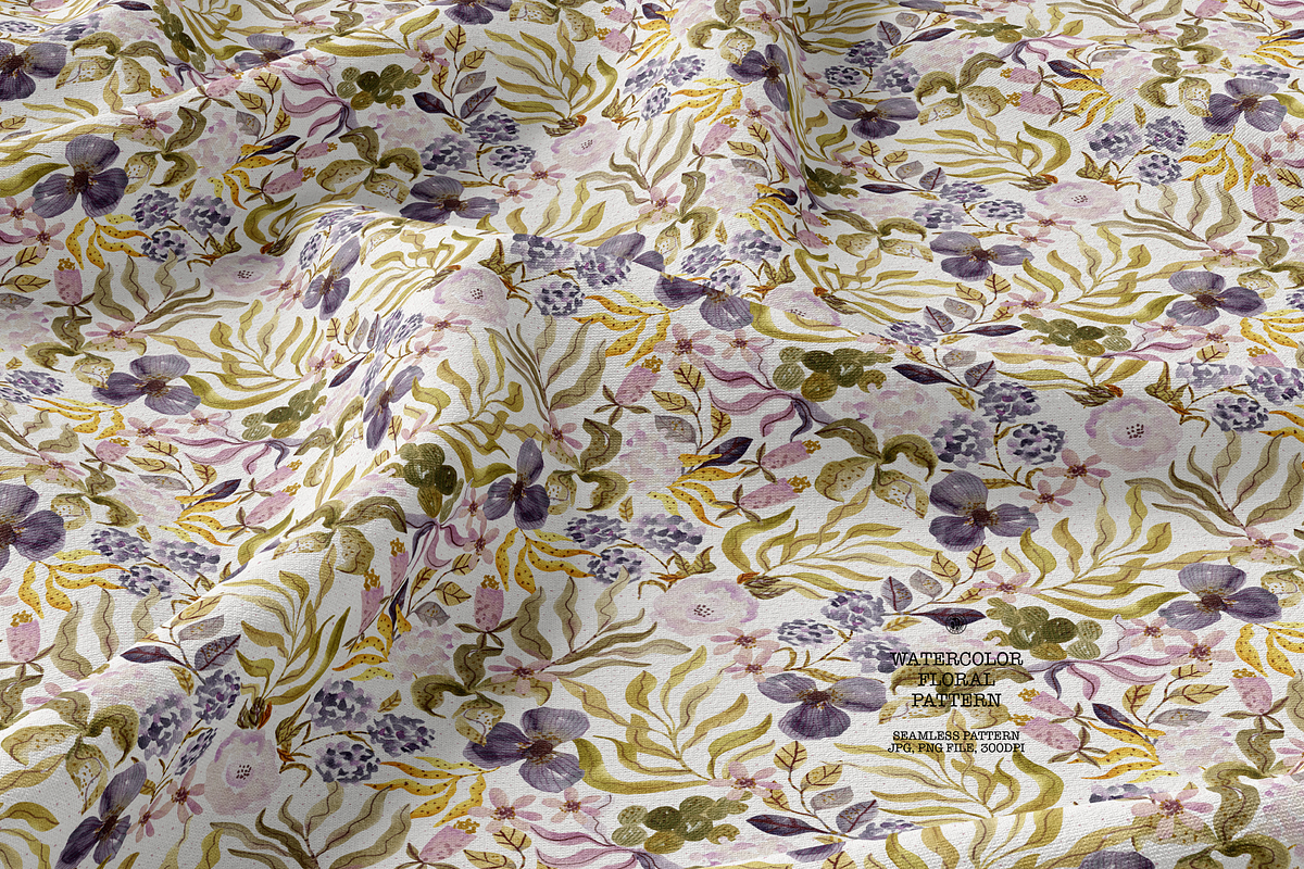 Olive and Pink Watercolor Pattern, a Pattern Graphic by Webvilla Studio (Photo 3 of 7)