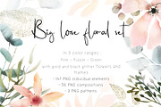 Loose floral & gold glitter, an Illustration by marie dricot (Thumbnail 1 of 21)
