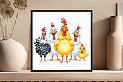 Funny Chickens Clipart PNG, an Illustration by DreamCafeArt (Thumbnail 5 of 6)
