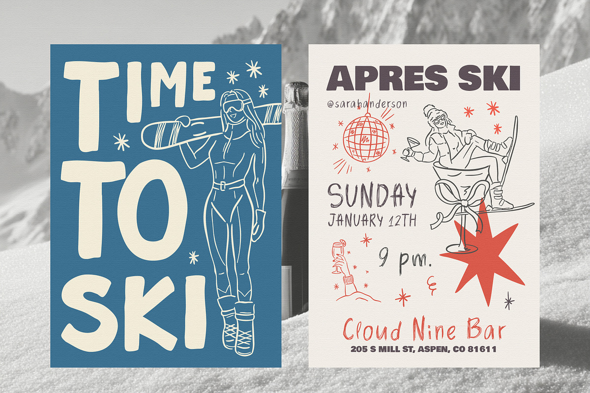 It’s Ski Time Hand Drawn Clipart, an Object Graphic by AnnArt (Photo 5 of 11)