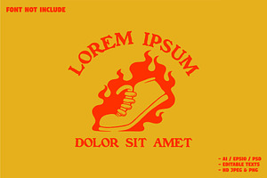 red flaming shoes silhouette logo, a Branding & Logo Template by Judsart
