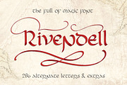 Rivendell. The full of magic font., a Blackletter Font by Red Ink (Thumbnail 1 of 15)