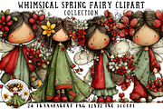 Whimsical Spring Fairy Clipart, an Illustration by OK Design (Thumbnail 1 of 6)