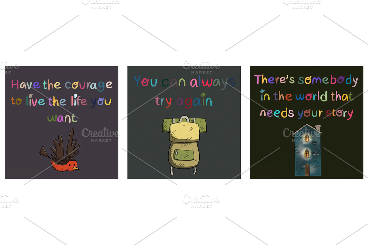 motivational emotional quotes, a Decorative Illustration by SaintPic illustrations (Photo 3 of 9)