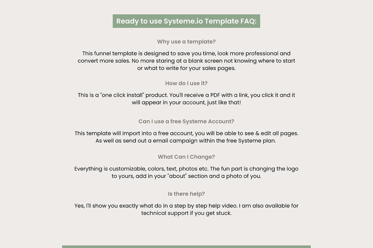 Systeme.io Sage Botanica Lead Magnet, a Landing Page Template by Hayley's Digital Hub (Photo 5 of 10)