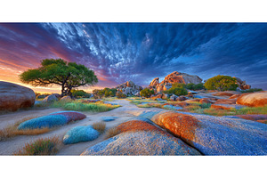 Wide angle panoramic image of Joshua, a Nature Photo by ZinetroN